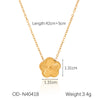 Flower Shape Stainless Steel And Titanium Steel Bracelet And Necklace With Vacuum Plating Ins Style Pendant