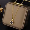 Flower Shaped Jade Pendant Titanium Steel Necklace With Electroplating Treatment Joker Themed