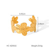 Flower Stainless Steel Open Bracelet For Women With Electroplating