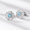 Flower Stud Earrings 925 Silver Ice Flower Cut High Carbon Diamond