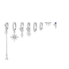 Flower Zircon Earrings Copper S925 Silver Needle 18K Plated Fashion Women's Earrings Set