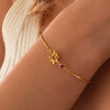 Flower Zircon Pendant Bracelet Women's Zodiac Peanut Style Titanium Steel