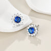 Flowershaped Colorful Zircon Earrings Copper Set With Gemstones Unisex