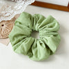 Fluffy Sponge Scrunchie Hair Tie For Women Creamcolored Fabric Handmade