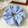 Fluffy Sponge Scrunchie Hair Tie For Women Creamcolored Fabric Handmade