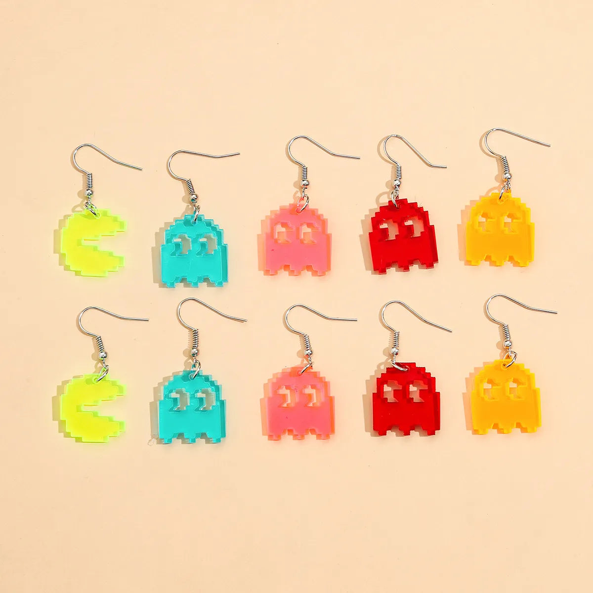 Fluorescent Cartoon Little Devil Earrings 5 Pairs