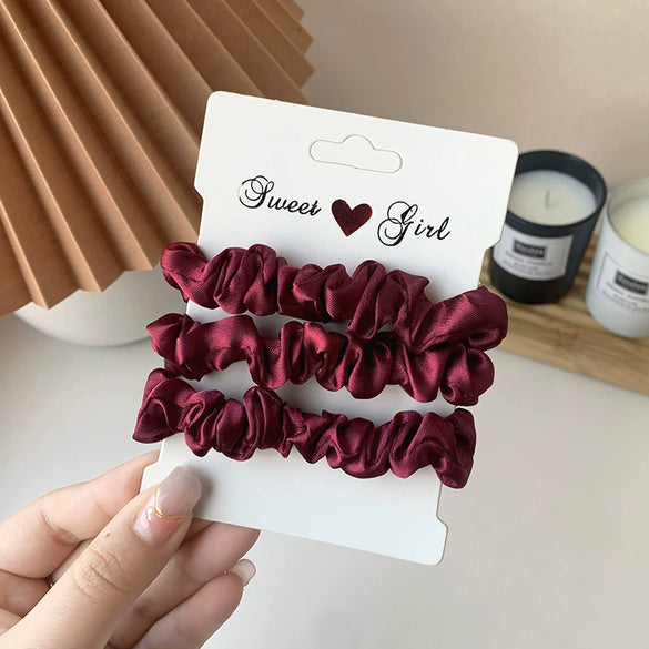 Fluorescent Color Cloth Scrunchie Hair Ring Natural Style Elastic Hair Tie For Girls Spring Summer All Match Hair Accessory