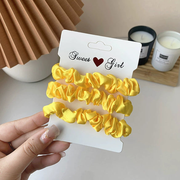 Fluorescent Color Cloth Scrunchie Hair Ring Natural Style Elastic Hair Tie For Girls Spring Summer All Match Hair Accessory