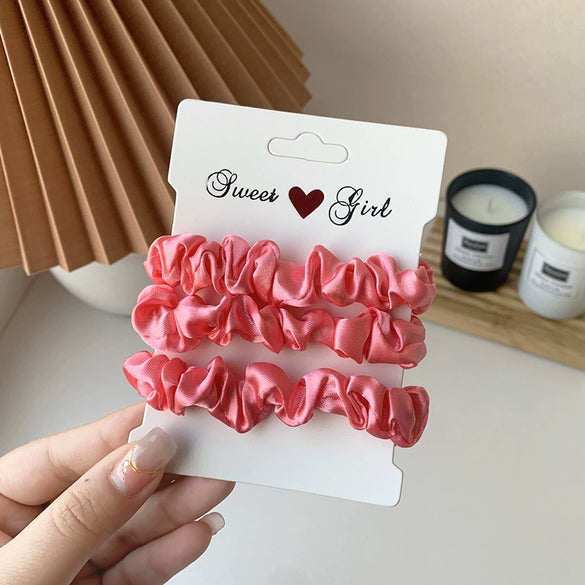 Fluorescent Color Cloth Scrunchie Hair Ring Natural Style Elastic Hair Tie For Girls Spring Summer All Match Hair Accessory