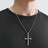 Foldable Movable Cross Pendant Necklace For Men Alloy With Diamond