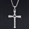 Foldable Movable Cross Pendant Necklace For Men Alloy With Diamond
