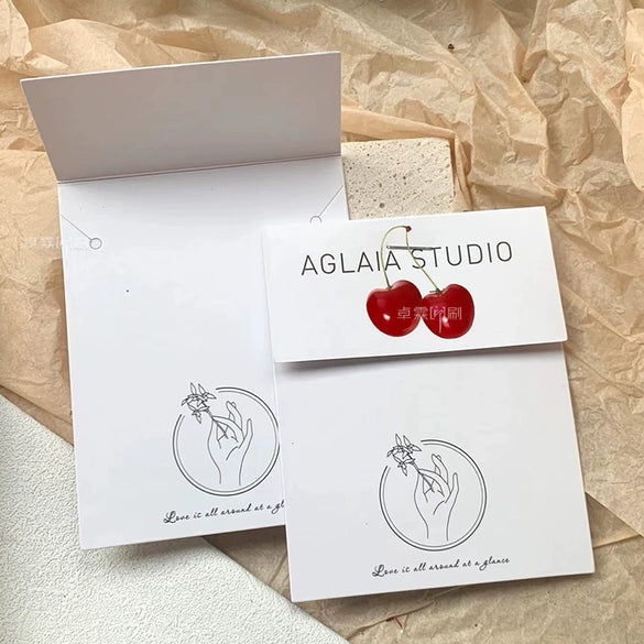 Folding Jewelry Earrings Bracelet Cardboard Packaging Label Back Card With Logo Design