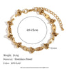 Foot Accessories Stainless Steel Plated Coffee Bean Knotted Splicing Handmade Geometric Anklet For Women