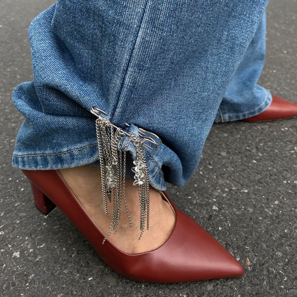 Foot Chain Iron Coppercladiron Turquoise Alloy Rivet Hiphop Multilayer Tassel Women