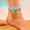 Foot Chain Plastic Resin Animal Zodiac Style Bohemian Vacation Soft Pottery Pendant Multilayer Elastic