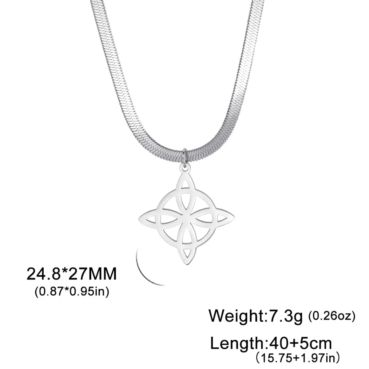 Foreign Trade Export Hot Sale Simple Titanium Steel Cut Hollow Witch Knot Pendant Snake Bones Chain Combination Stainless Steel Necklace