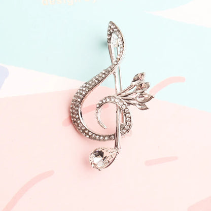 Formal Romantic Notes Alloy Inlay Rhinestones Unisex Brooches