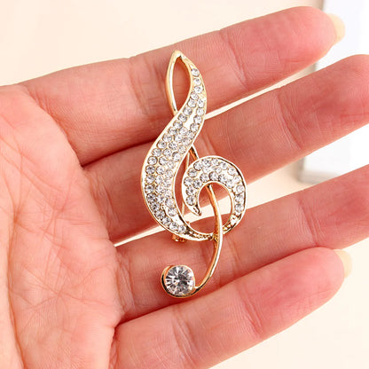 Formal Romantic Notes Alloy Inlay Rhinestones Unisex Brooches