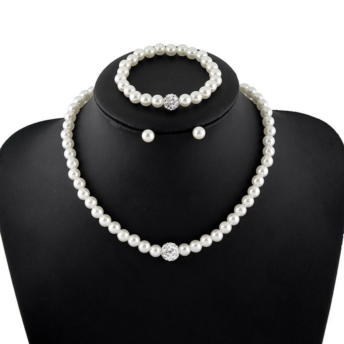 Formal Round Imitation Pearl Wholesale Jewelry Set