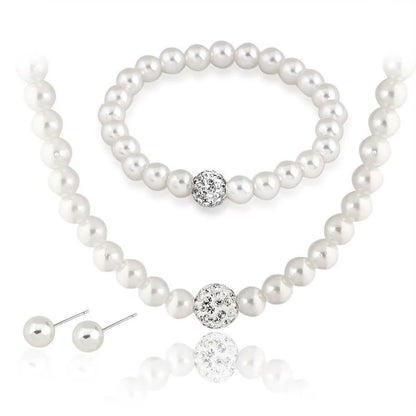 Formal Round Imitation Pearl Wholesale Jewelry Set