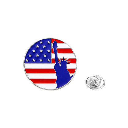 Formal Simple Style National Flag Letter Eagle Alloy Stamping Stoving Varnish Plating Unisex Brooches