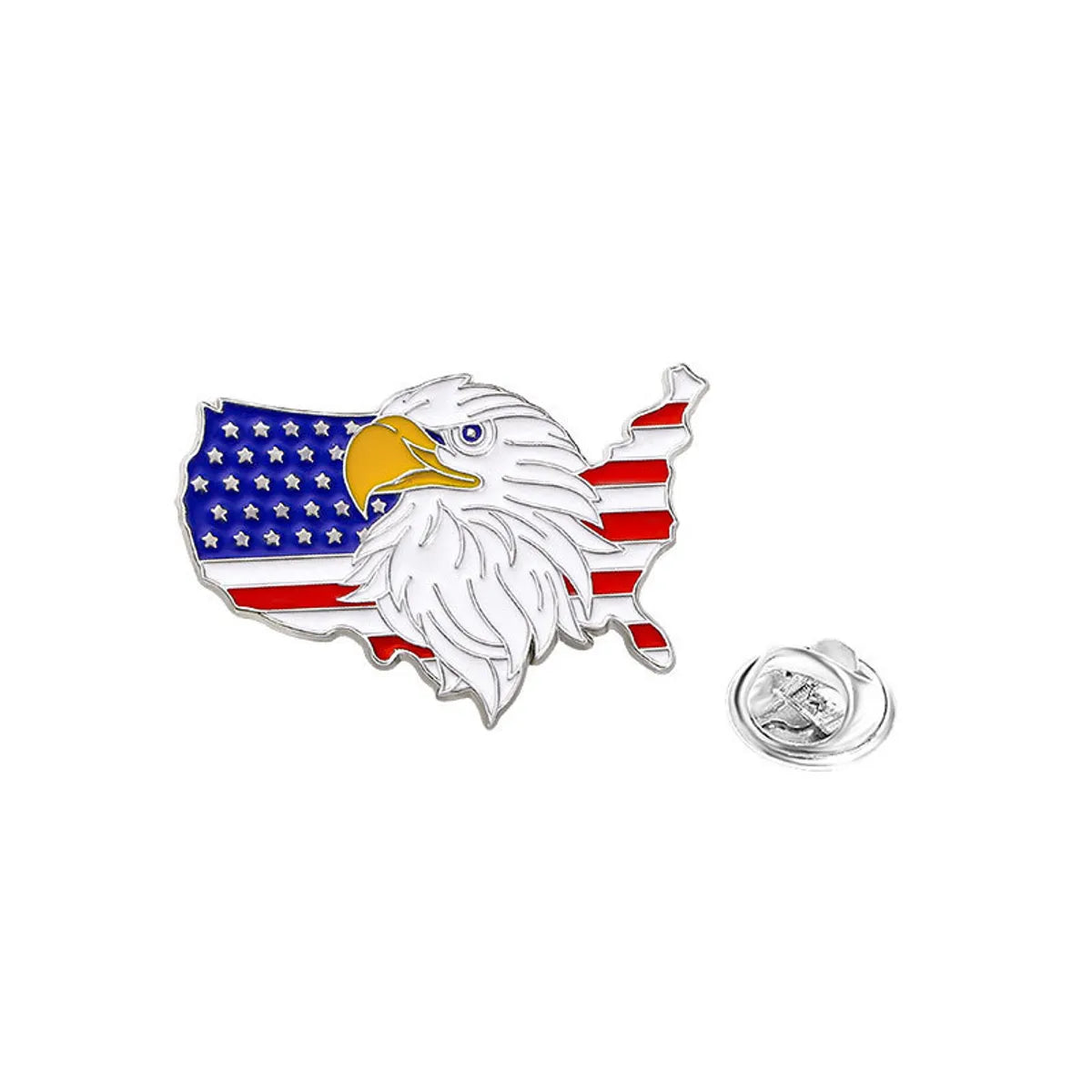 Formal Simple Style National Flag Letter Eagle Alloy Stamping Stoving Varnish Plating Unisex Brooches