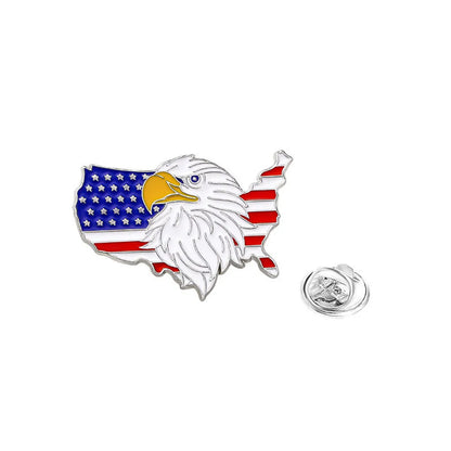 Formal Simple Style National Flag Letter Eagle Alloy Stamping Stoving Varnish Plating Unisex Brooches