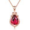 Four-Leaf Clover Bracelet 14k Rose Gold Ring Red Tourmaline Ear Hook Pendant Set
