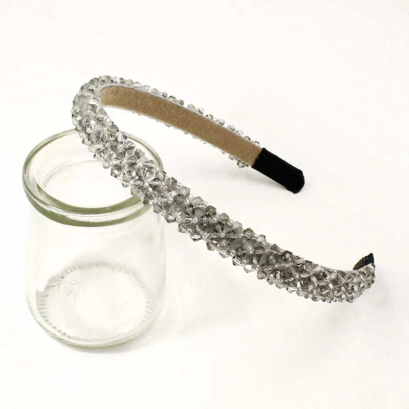 Four-Row Crystal Hair Hoop Korean Wide-Brimmed Rhinestone Headband Nihaojewelry Wholesale