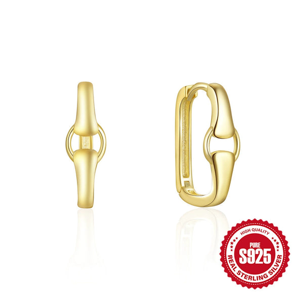 Fourclaw Small Diamond S925 Sterling Silver Basic Earring Inlaid With Zircon In Bread Pattern Geometric Style Electroplated For Women