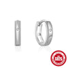 Fourclaw Small Diamond S925 Sterling Silver Basic Earring Inlaid With Zircon In Bread Pattern Geometric Style Electroplated For Women