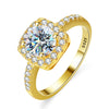 Fourclaw Square Geometric Fashion Silver Waiting Ring For Women With Electroplating S925 Silver Plated Pt950 Gold