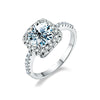Fourclaw Square Geometric Fashion Silver Waiting Ring For Women With Electroplating S925 Silver Plated Pt950 Gold