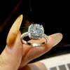 Fourclaw Square Geometric Fashion Silver Waiting Ring For Women With Electroplating S925 Silver Plated Pt950 Gold