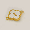 Fourleaf Clover And Simple Letter Pendant Stainless Steel 18K Gold Plated Necklace