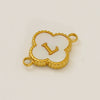 Fourleaf Clover And Simple Letter Pendant Stainless Steel 18K Gold Plated Necklace