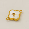 Fourleaf Clover And Simple Letter Pendant Stainless Steel 18K Gold Plated Necklace