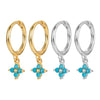 Fourleaf Clover Earrings 925 Silver Geometric Style Inlaid With Zircon Electroplated For Women