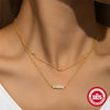 Fourleaf Clover Geometric Oval Shape S925 Sterling Silver Simple Style Necklace With Electroplating