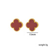 Fourleaf Clover Titanium Steel Necklace Bracelet Earrings Threepiece Set Light Luxury Style O Word Chain Electroplated In Vacuum Furnace