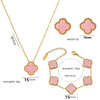 Fourleaf Clover Titanium Steel Necklace Bracelet Earrings Threepiece Set Light Luxury Style O Word Chain Electroplated In Vacuum Furnace