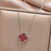 Fourleaf Clover Titanium Steel Necklace Bracelet Earrings Threepiece Set Light Luxury Style O Word Chain Electroplated In Vacuum Furnace