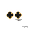 Fourleaf Clover Titanium Steel Necklace Bracelet Earrings Threepiece Set Light Luxury Style O Word Chain Electroplated In Vacuum Furnace