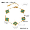 Fourleaf Flower Light Luxury Titanium Steel Bracelet Necklace Earrings Suit With Cnc 18K Real Gold Plated Craft
