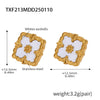 Fourleaf Flower Light Luxury Titanium Steel Bracelet Necklace Earrings Suit With Cnc 18K Real Gold Plated Craft