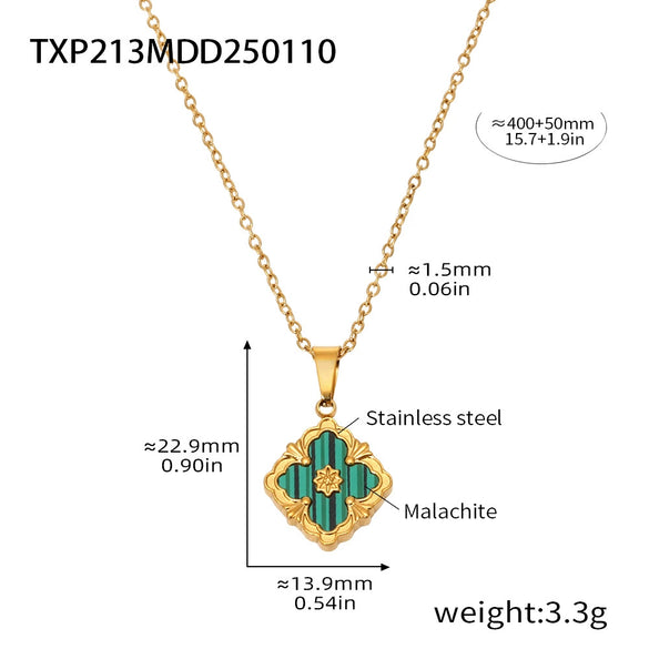 Fourleaf Flower Light Luxury Titanium Steel Bracelet Necklace Earrings Suit With Cnc 18K Real Gold Plated Craft