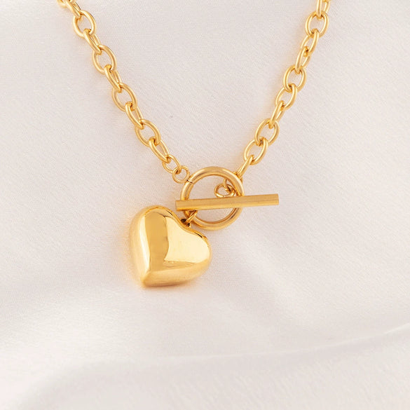 Fragrance Jewelry Titanium Steel Ushaped Heart Clavicle Necklace With Electroplating