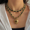 Fragrance Necklace Alloy Velvet Bamboo Chain Heart Shape Electroplating For Women