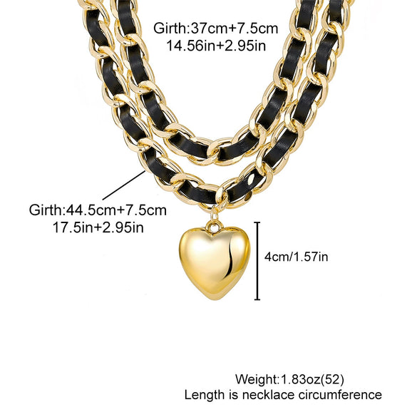 Fragrance Necklace Alloy Velvet Bamboo Chain Heart Shape Electroplating For Women