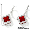 Fragrant Fourleaf Clover Earrings Copper Zircon Glass Geometric Fashion Electroplating